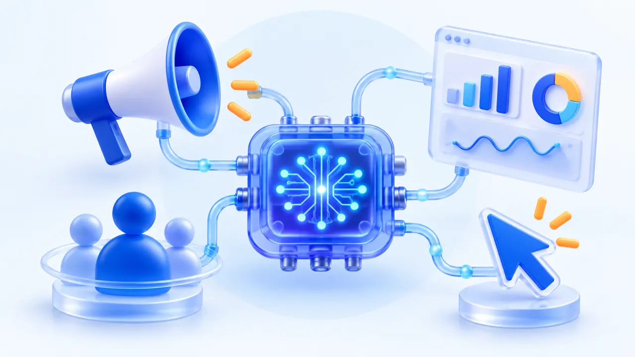 AI Powered Digital Marketing illustration